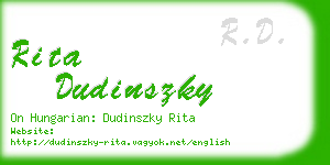 rita dudinszky business card